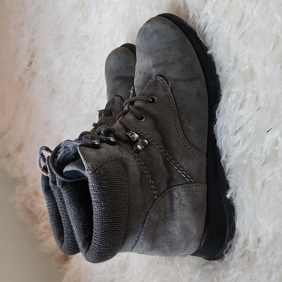 BOSTON Accent Sport Weather Resistant Suede Lace Up Hiking Boots in Gray sz. 6 - Picture 3 of 10